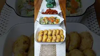 ide set menu masakan harian kali ini, perkedel kentang ayam cincang, sop sapi, & ayam goreng balado