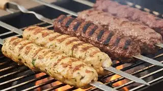 ممنوع دخول اصحاب القلوب الضعيفة🙈 الجريل عليه حكاية🔥#كفتة_مشوية #جريل#GrilledKofta
