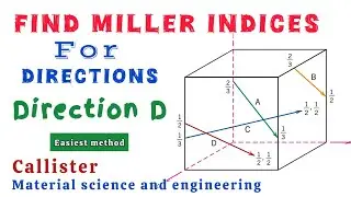 How to find Miller indices of a direction - Direction D - Miller Indices