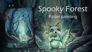 Spooky Forest - Pastel painting