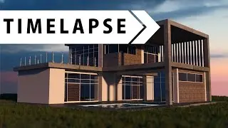 Modern House - Modeling, Texturing, Rendering (BLENDER TIMELAPSE)