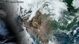 GOES Time-lapse - Storms march across US, flooding Yellowstone  2022-06-11 - 2022-06-14