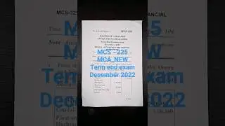 MCS 225 question paper ( IGNOU 2022 December), term end exam MCA_NEW #ignou #mcs225 #MCA_NEW Account