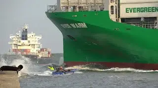 Shipspotting Beauty: EVER WARM Glides Through a Tight River Bend