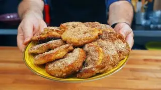 🍏 Яблочный пирог на сковороде с корицей - Яблоки в одежде - Яблоки с пузырьком - Игра на Qoob