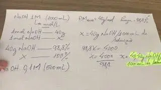 Cálculo de Preparo e diluição de solução NaOH 1M