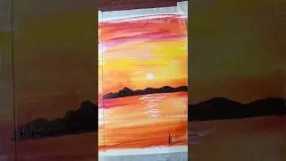 #Easy and Beautiful Evening Painting #Watercolour Painting #Shorts#Video#0521