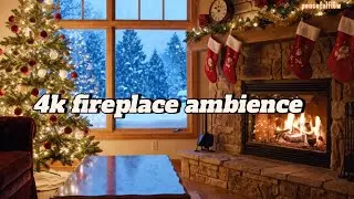 Cozy Winter Night: 1 Hour Christmas Jazz & Crackling Fireplace 🎄 Relaxing Ambience