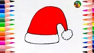 Santa Cap drawing|How to draw a Santa Cap|Easy Santa Cap drawing|