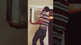 split AC outdoor stand fitting! split ac fixing! siplit ac stand #shorts #shidumoosewala #chorni