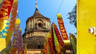 【Прогулка 4K】Ват Лок Моли - Чиангмай - Таиланд / Деревянная архитектура в стиле Ланна