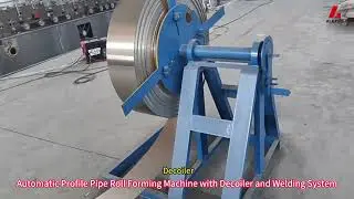 Automatic Profile Pipe Roll Forming Machine with Decoiler and Laser Welding  #rollformingline