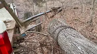 90 Ford F-250 lifted with cummins  hay bale spike skidded rig for logs