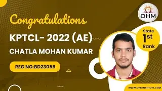 Mohan Kumar | KPTCL State 1st Rank | OHM Institute Classroom Student | Electrical Engineering
