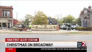 Fort Wayne prepares for &lsquo;Christmas on Broadway&rsquo; with construction of tree stand for 40-foot Color...