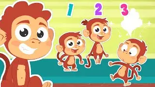 FIVE LITTLE MONKEYS 🐵🎵 Popular songs for kids with cartoons