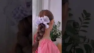 Purple plaid frill scrunchie. #hairstyle #diyhairstyle #ties #scrunchies #purple #spring #fyp #fun