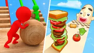 Snow Race 3D 🆚 Sandwich Runner 🌻🧿🌺New Levels Walkthrough Gameplay MC54