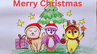 Merry Christmas II Drawing II Easy II Step by Step II