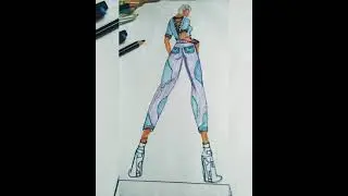 High waist cargo pant with Croptop #variation #croptop #designer #illustration #cargopant #artwork