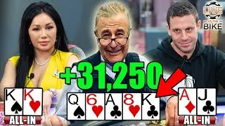 Uncle Abe DESTROYS High Stakes Cash Game ft. Lily Kiletto and Garret Adelstein! &spades; Live at the Bike!