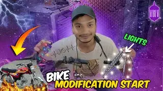 Bike Modification start 💡 Installing Lights & Custom Style | Honda CD 70 Upgrade |