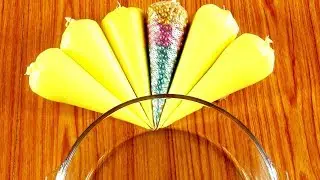 Yellow Slime ! Making Crunchy Slime With Piping Bags ! Slime Smoothie ! Satisfying Slime Videos #8