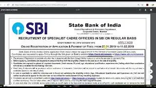SBI Recruitment 2019 (State Bank of India)