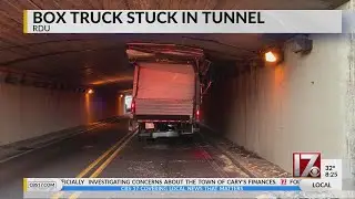 Box truck gets stuck in RDU tunnel, officials say