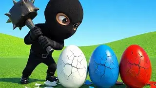 😭 Mother Hen is Crying! The Sad Story of the Stolen Eggs 🐔💔 (Red, White & blue) | Kids Cartoon Story