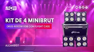 KIT DE 4 MINIBRUT ORUS 4X100W RGB CON FLYGHT CASE