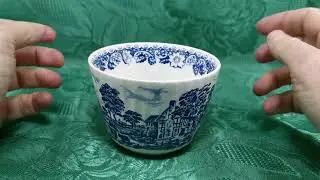 Barratts Elizabethan Blue and White China Sugar Bowl