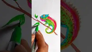 how to draw a girgit | lizard | chameleon snake #art #drawing #fun #shorts #ytshorts #coloring