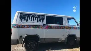 proceso del mural de despedida de este 2021, en  Belicena (Granada)
