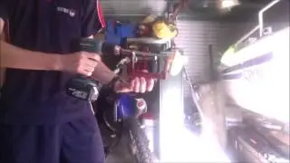 Drill powered apple slinky machine
