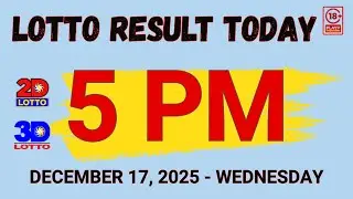 Результаты лотереи за сегодня, розыгрыш в 17:00, 17 декабря 2025 г. - среда, PCSO GOV Official