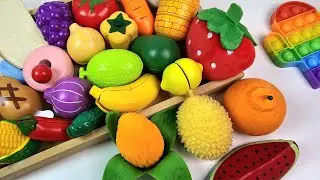 野菜カット・フルーツカット用材料 | ASMR 木とプラスチックから作られた果物と野菜
