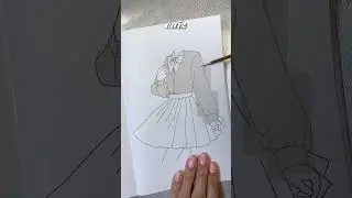 Fashion Sketchbook: School uniform #스꾸 #diystickers #asmr #shorts
