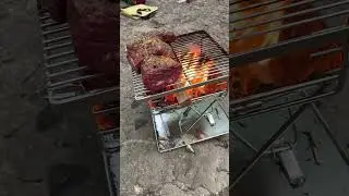 This little camp grill is awesome! #campfirecooking #camping #bigfootbushcraft @bigfootbushcraft