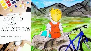🎨 How to Draw a  Alone (Lonely) Boy 🌙 | Easy Step-by-Step Tutorial for Beginners 💫