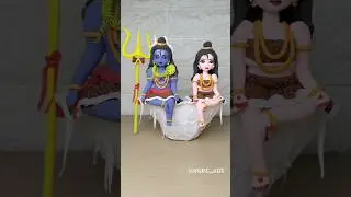 Shivratri Special 🥰 Shiv Parvati idol making 🙏 Har Har Mahadev #shivratri #shivparvati #shorts #art