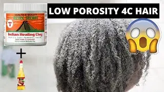AZTEC CLAY MASK ON MY LOW POROSITY 4C HAIR | FIRST IMPRESSION!!
