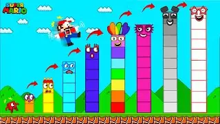 Super Mario & Numberblocks 1 vs the Giant Numberblocks mix level up Maze | Game Animation