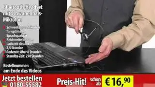 Callstel Bluetooth-Headset mit Schwanenhals-Mikrofon