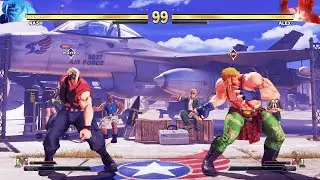 Nash vs Alex (Hardest AI) - Street Fighter 5.