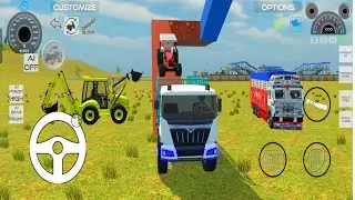 🛑 Drive JCB and tractor 🤯 Unloading Stone from truck dumpher 🚒 #tractorvideo #truckdriving #jcb 