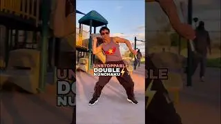 Double Nunchaku Kung Fu Master | Fast Spins with Bruce Lee Fight Voice