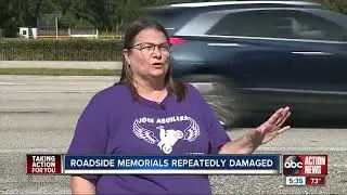 Roadside memorials repeatedly damaged