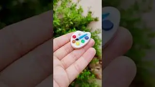Mini Paint Palette Keychain 🎨 | Clay se Banayein Aesthetic DIY Gift! #claycrafts #aesthetic #shorts