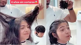 Corte de cabello a tijera paso a paso #hairstyle #haircut #tutorial #transformation #messi #hair